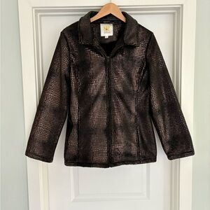 Ameri Mode Metallic BrownTextured Jacket Size L